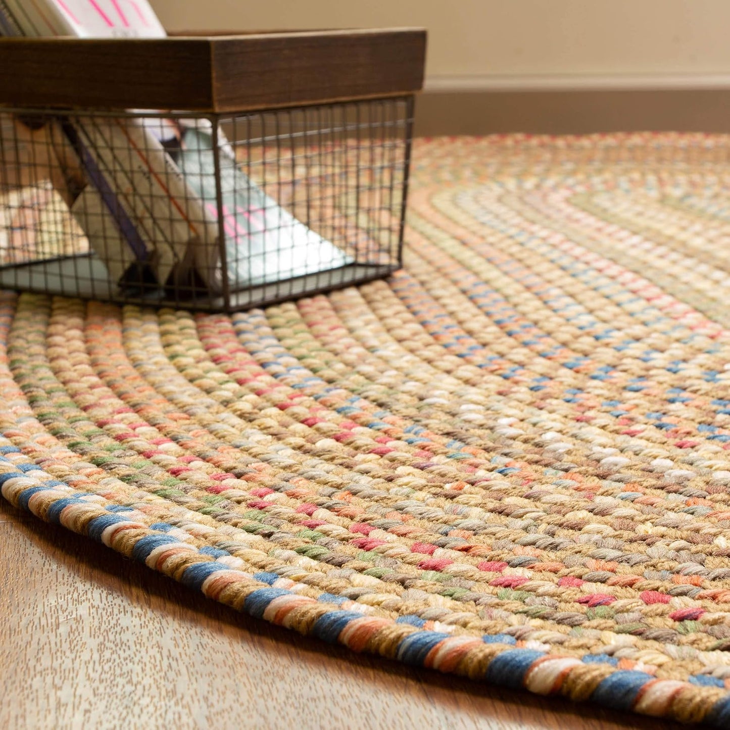 Alfombra trenzada paja beige ovalada 2x3ft