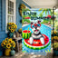 Bandera jardín 12x18pulg perro schnauzer doble cara