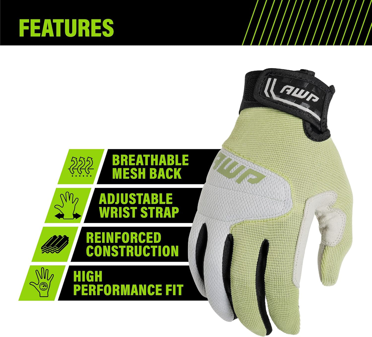 Guantes trabajo uso general color verde