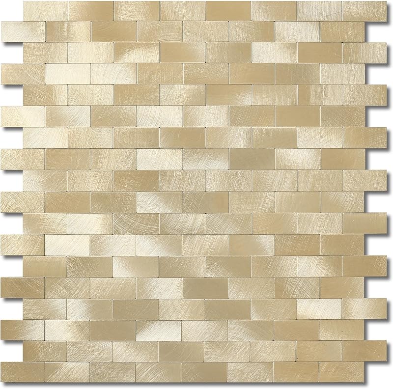 Papel pelar y pegar para cocina y chimenea dorado 10 hojas