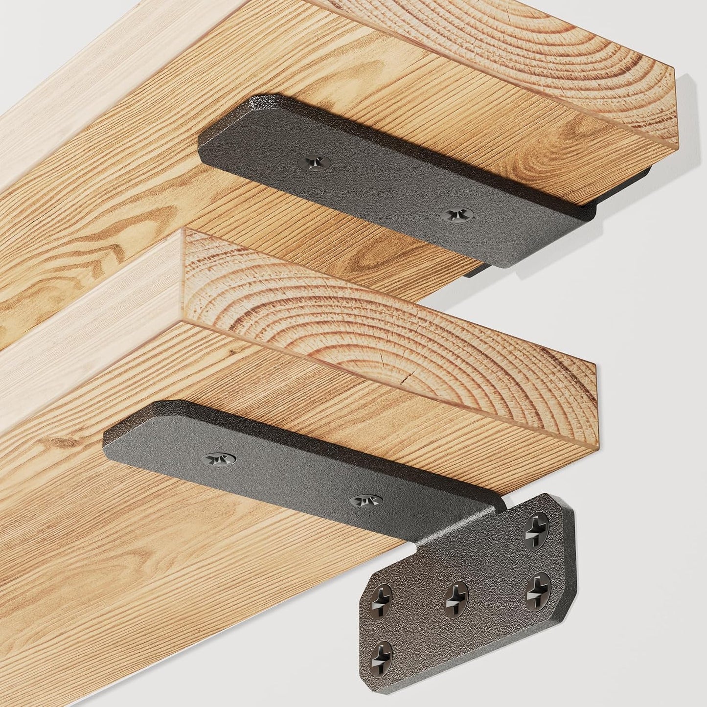 6 Soportes Flotantes 4pulg Madera Diseño Oculto