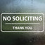 Letrero No Soliciting 3x7pulg adhesivo para puerta impermeable 5uds