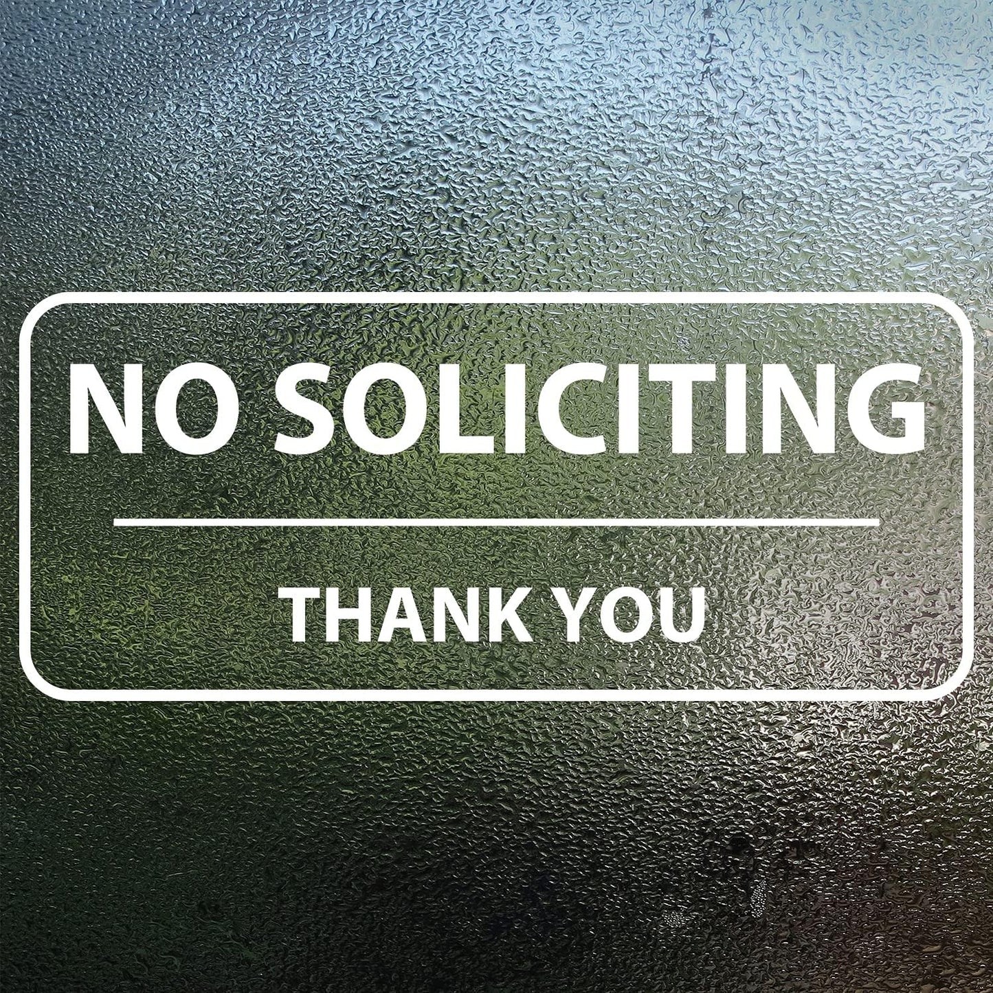 Letrero No Soliciting 3x7pulg adhesivo para puerta impermeable 5uds