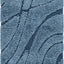 Alfombra Shag ondas abstractas 2'3x4' azul claro