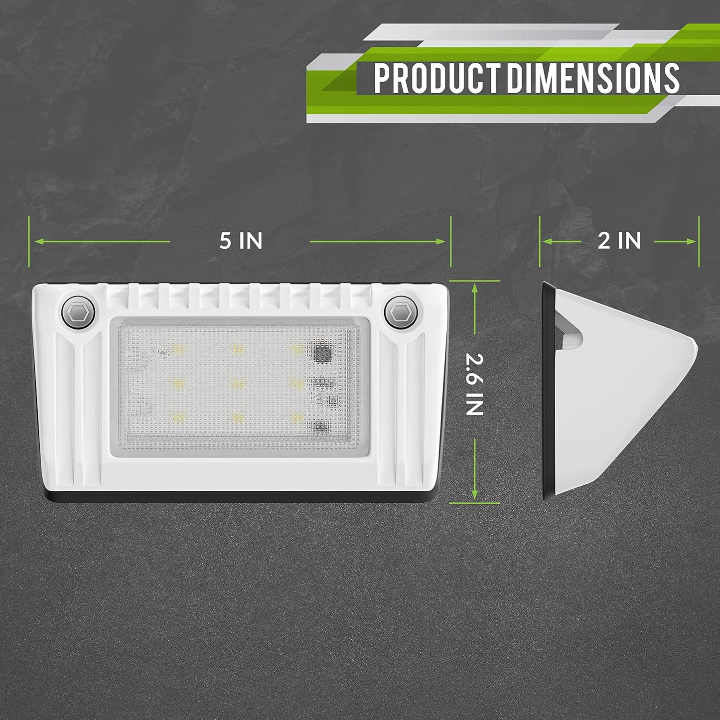 Luz porche exterior RV 12V 720lúmenes 5" blanco