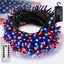 Luces patrióticas 66ft LED rojo blanco azul 200 luces