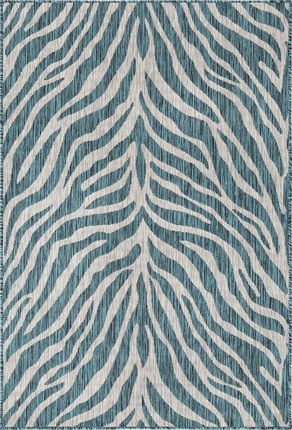 Alfombra área Tsavo 4x6ft rectangular verde azulado