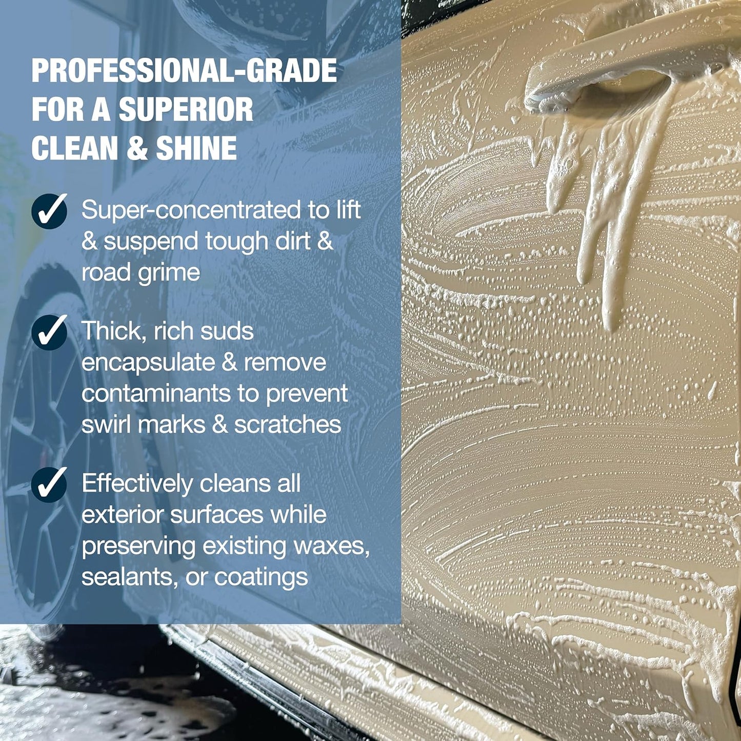 Jabón cera espumosa para lavado auto brillo protector