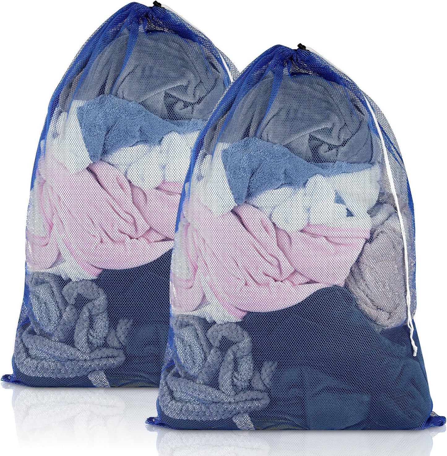 2 Bolsas Malla Lavandería 23x34" Con Cordón