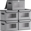 Cajas tela con tapas 15x9.8" gris set 5
