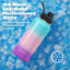 Botella agua acero inox 32oz con popote sin BPA rosa/morado