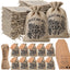 50 bolsas arpillera con etiqueta y cordel pack semillas