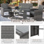 Set 4 Pzas Muebles Patio Mimbre Mesa Vidrio Templado Gris