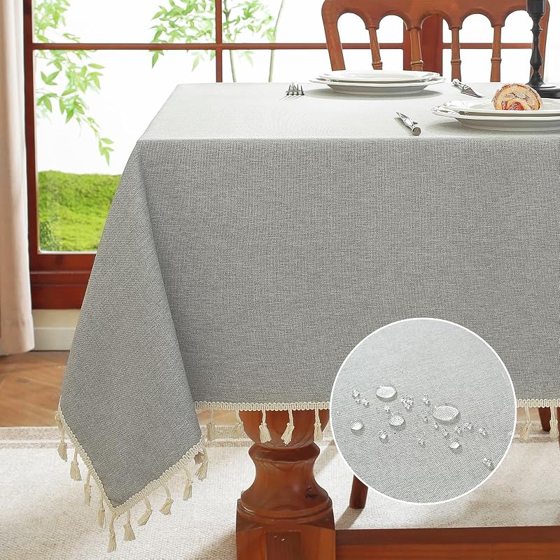 Mantel rectangular poliéster impermeable 55x86 gris claro
