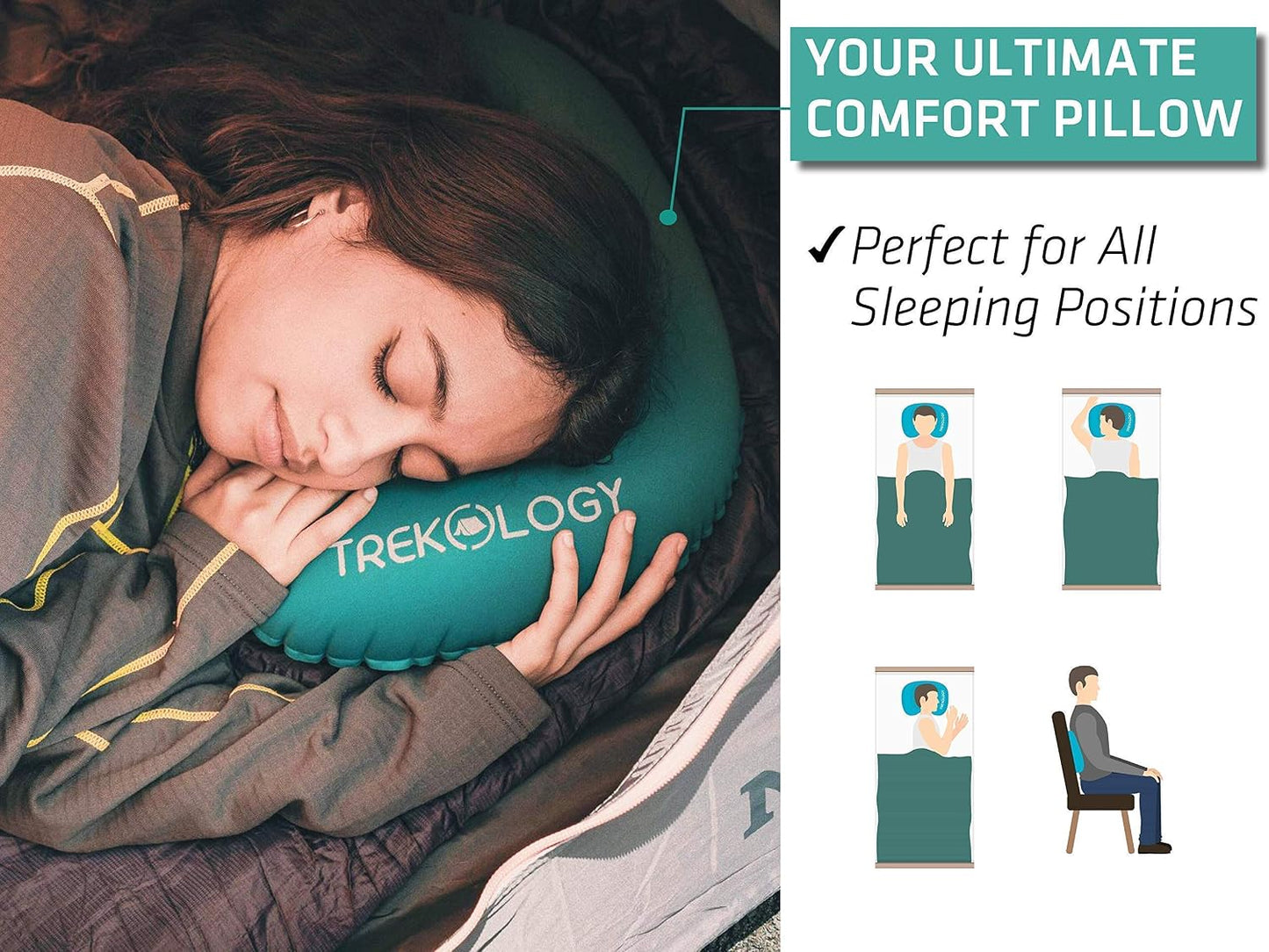 Almohadilla dormir inflable compacta ergonómica camping