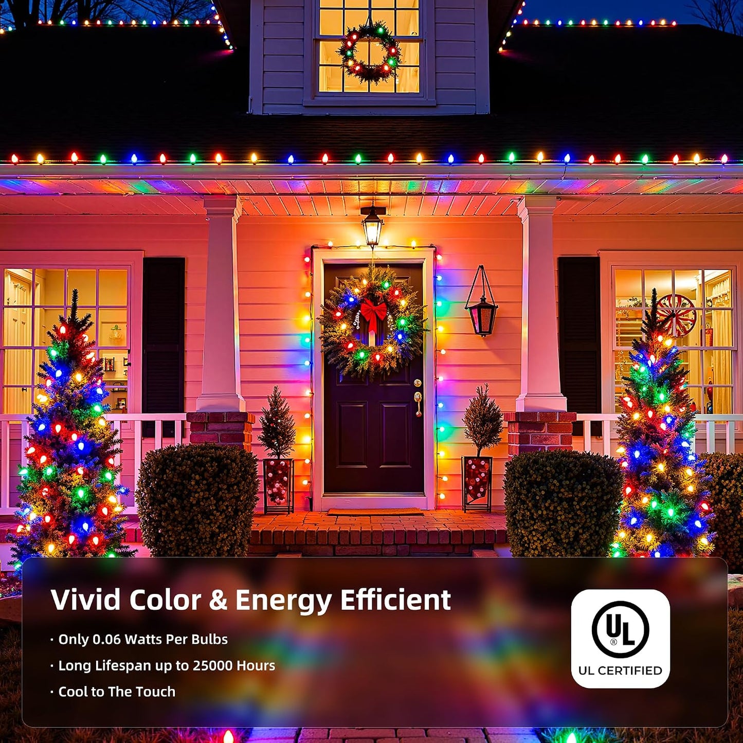 Luces LED C9 Navidad exteriores 97ft 150 LED