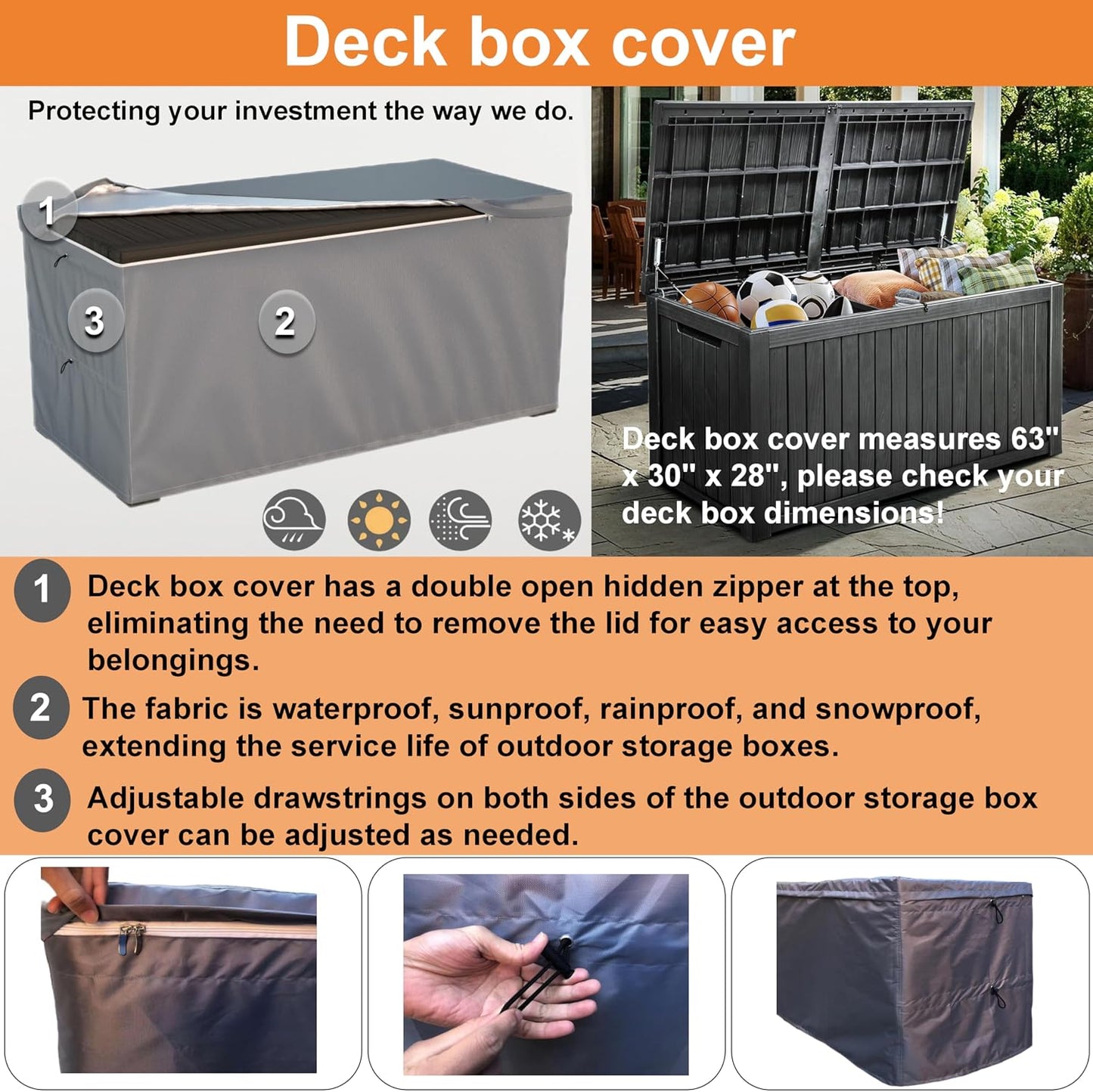 Funda cubierta caja al aire libre 150gal tela 600D