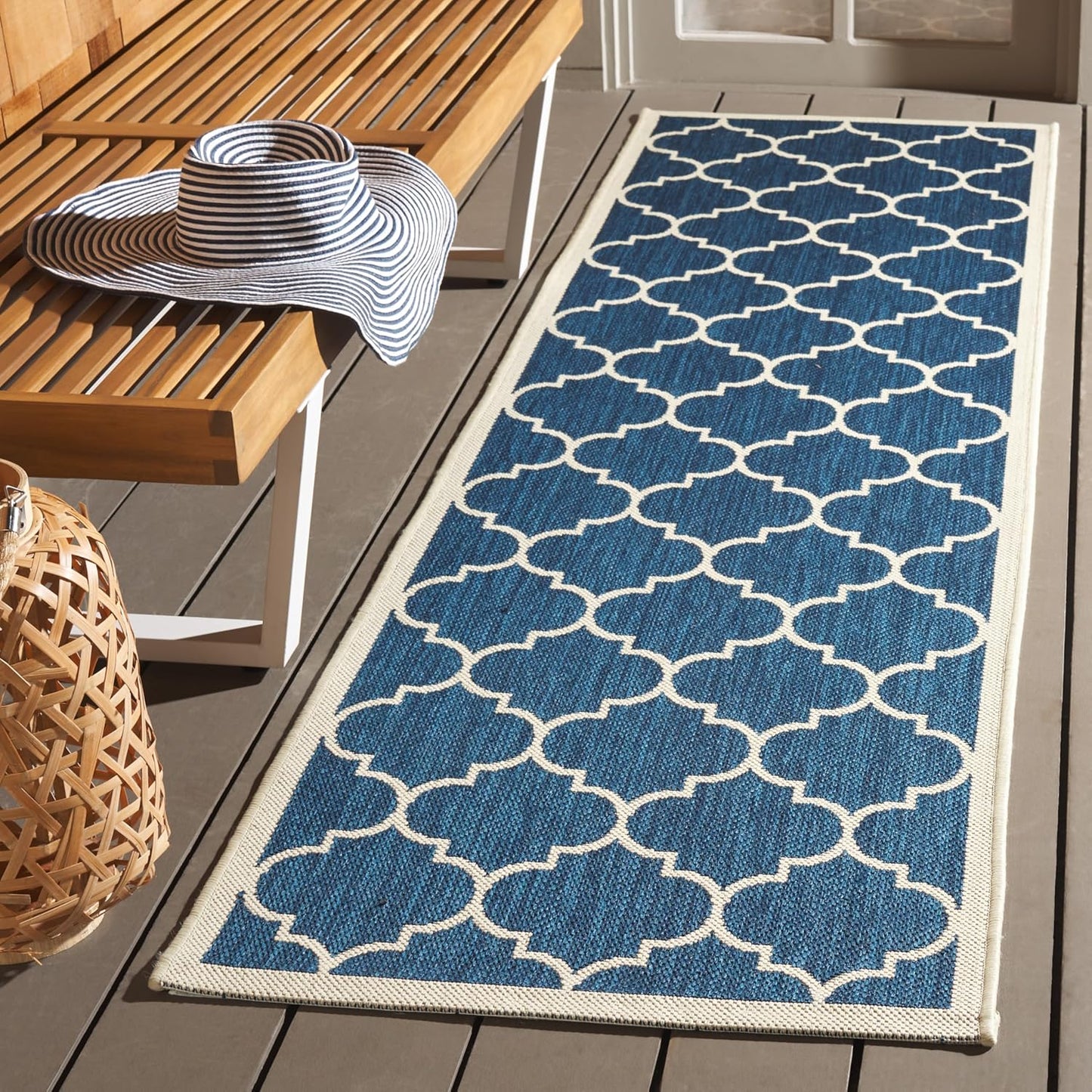 Alfombra cuadrada interiores exteriores verde beige