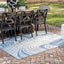 Alfombra área piscina 6x9ft rectangular color azul/marfil