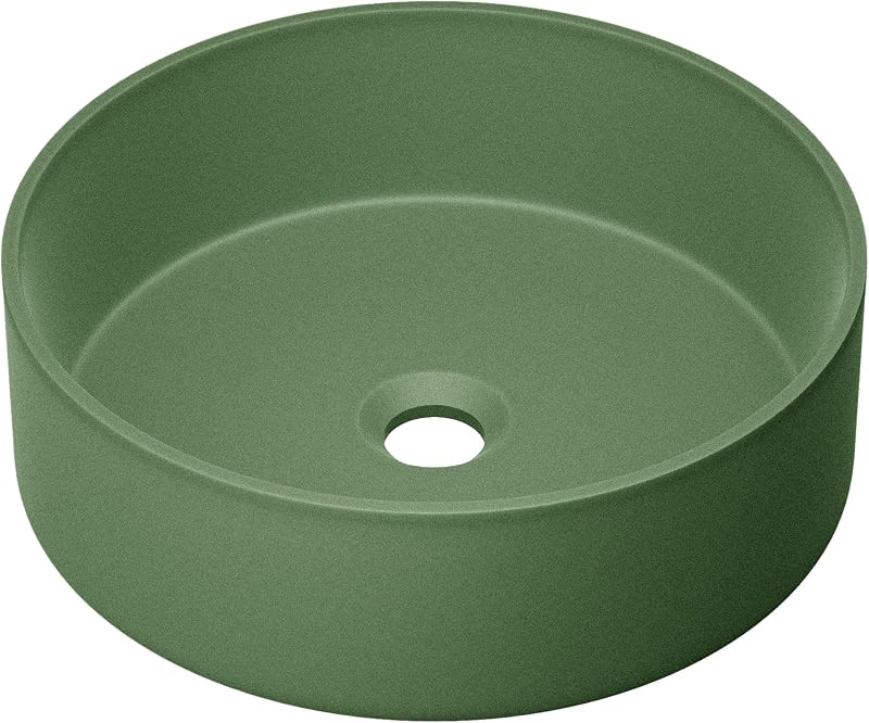 Fregadero redondo hormigón 14.5" verde mate