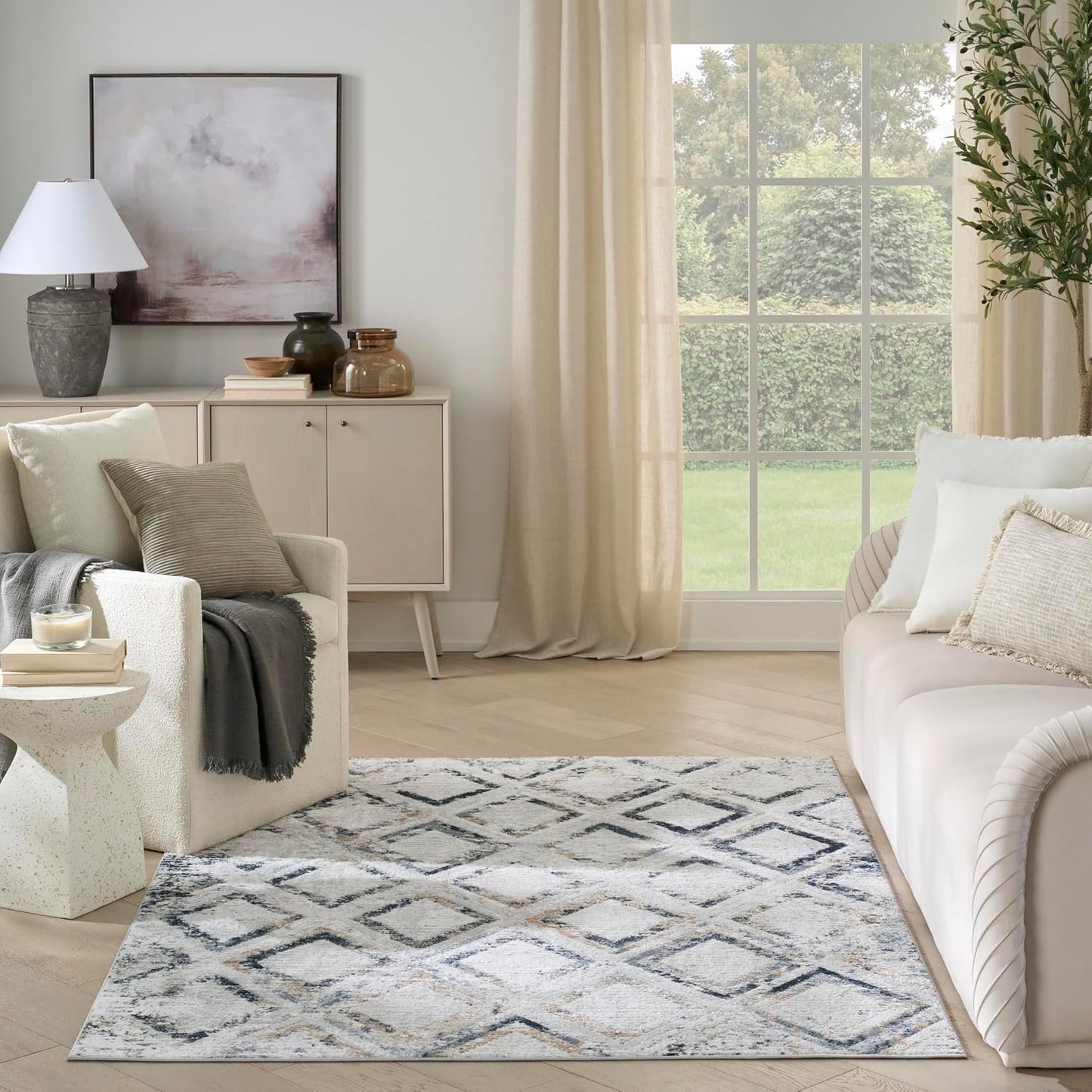Alfombra 5x7pies dormitorio sala comedor fácil limpiar