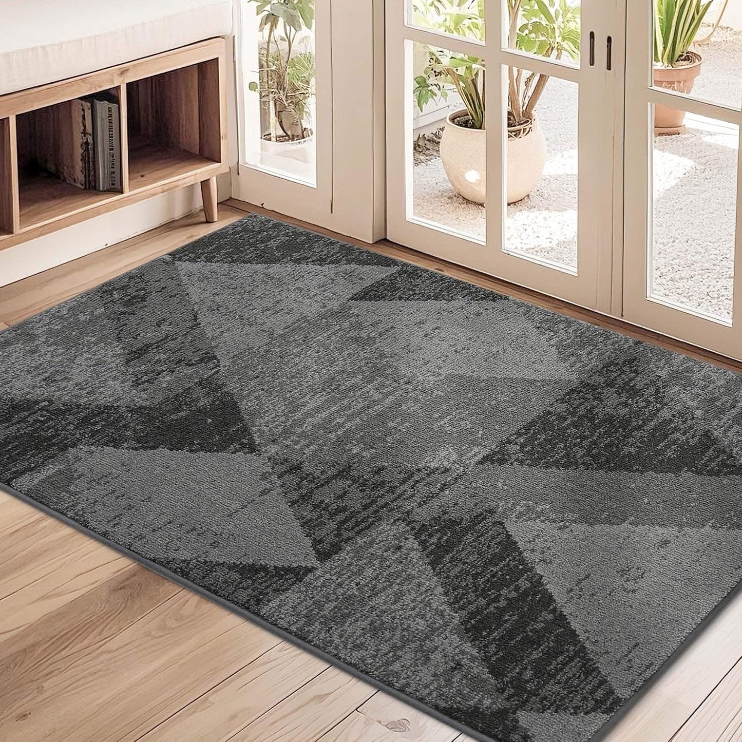 Tapete puerta entrada 32x48" antiderrap absorbente gris