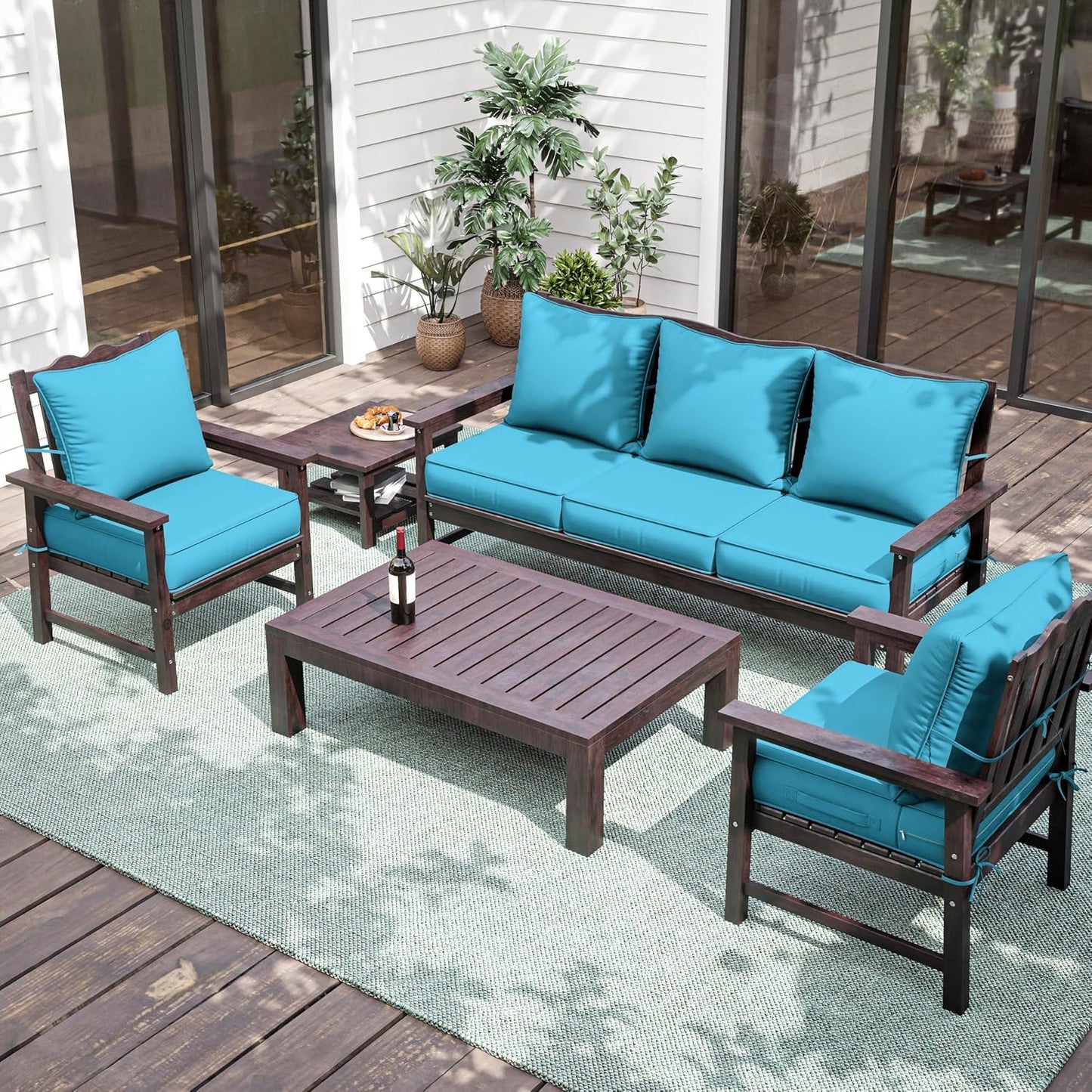 Cojines asiento exterior 19x19x4" impermeable set