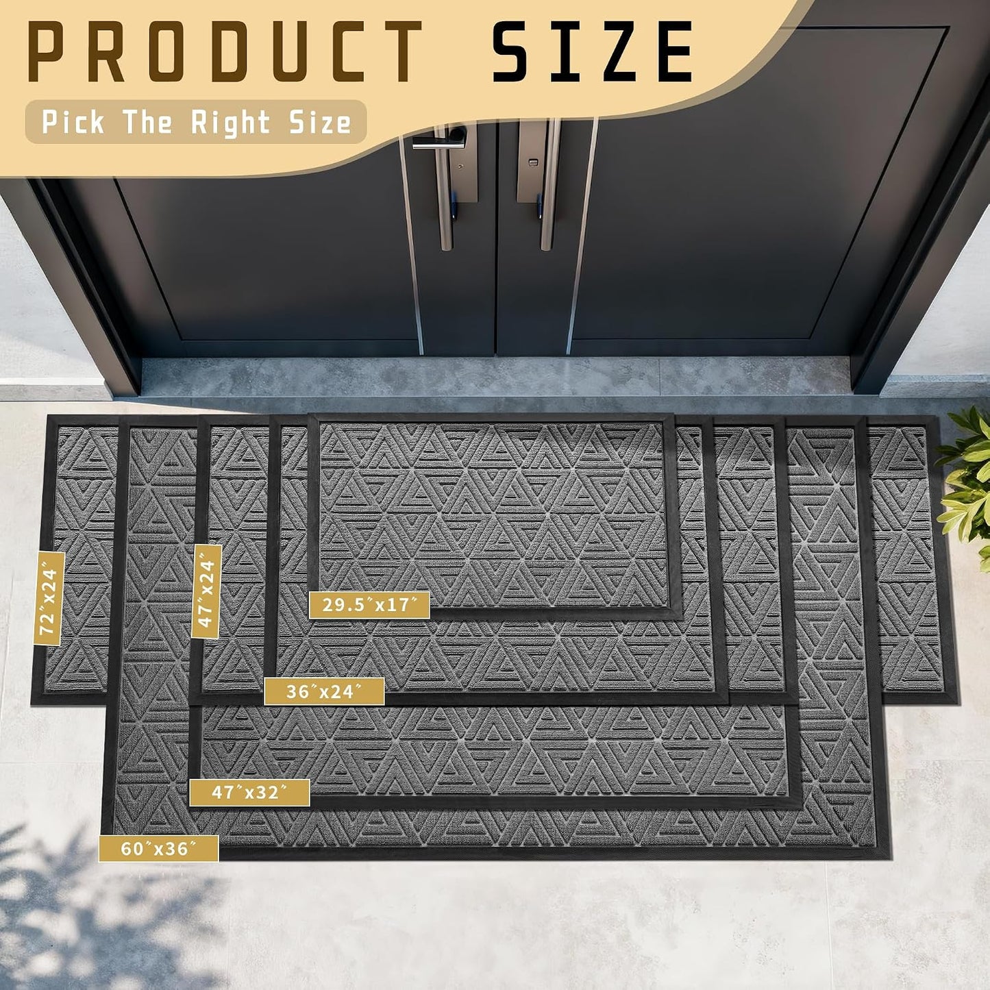 Alfombra puerta 60x36 impermeable antiderrap exterior