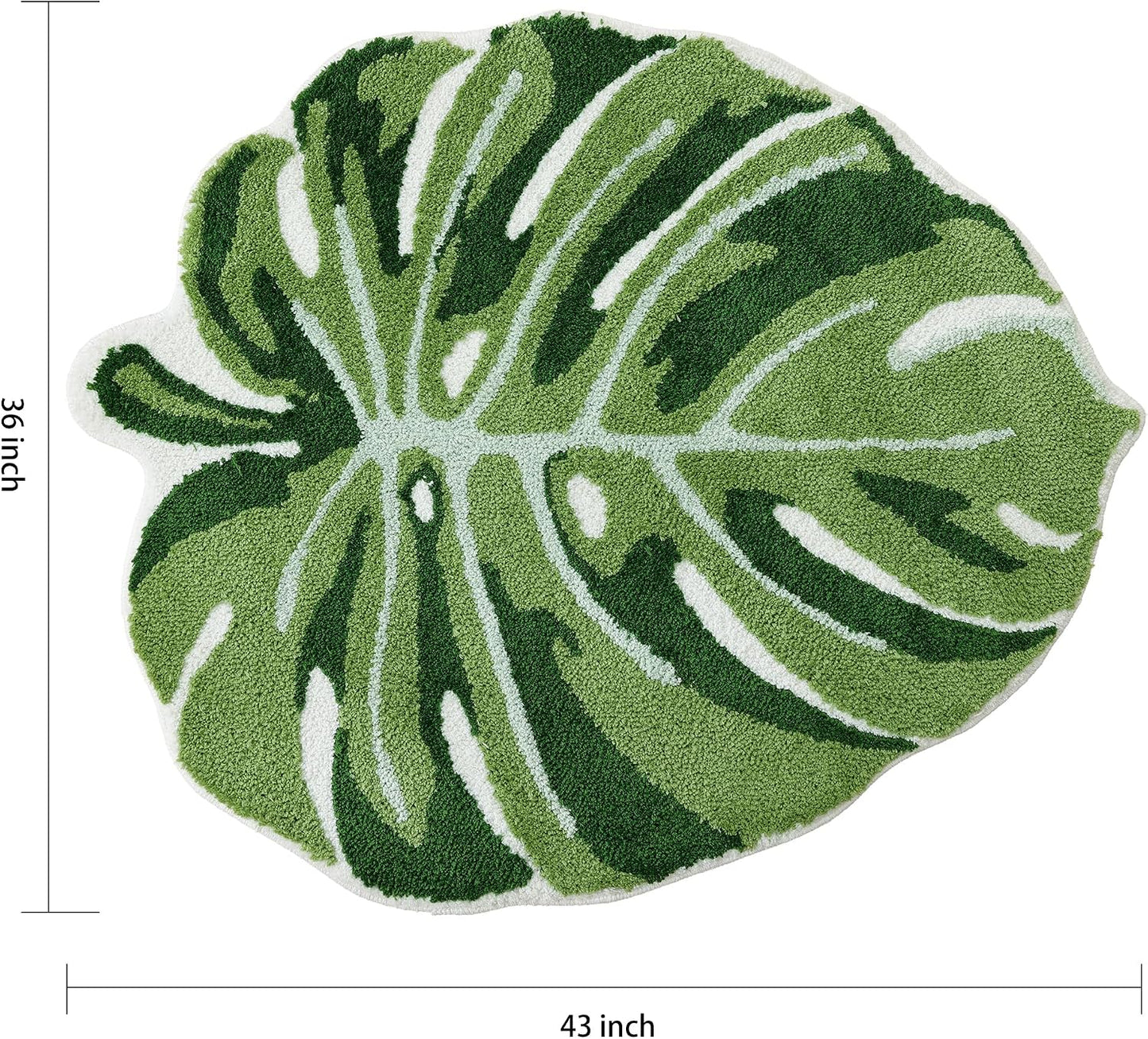 Alfombra Monstera antiderrap microfibra 43x36"