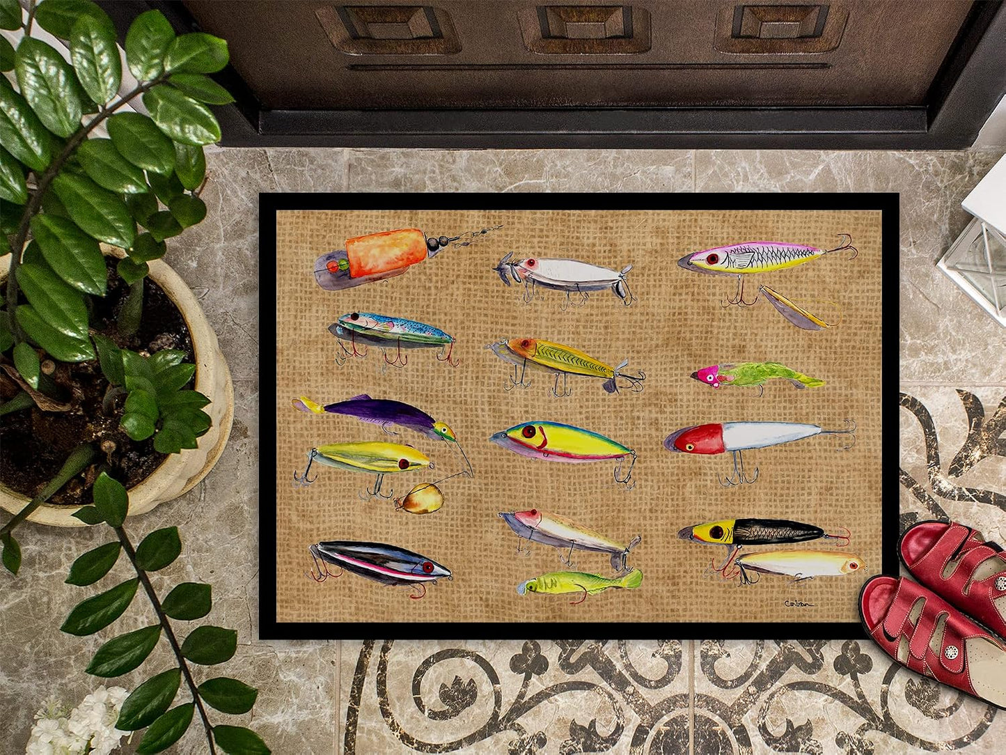 Felpudo señuelos pesca 18x27pulg antiderrap lavable