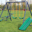 Set columpio metal con tobogán