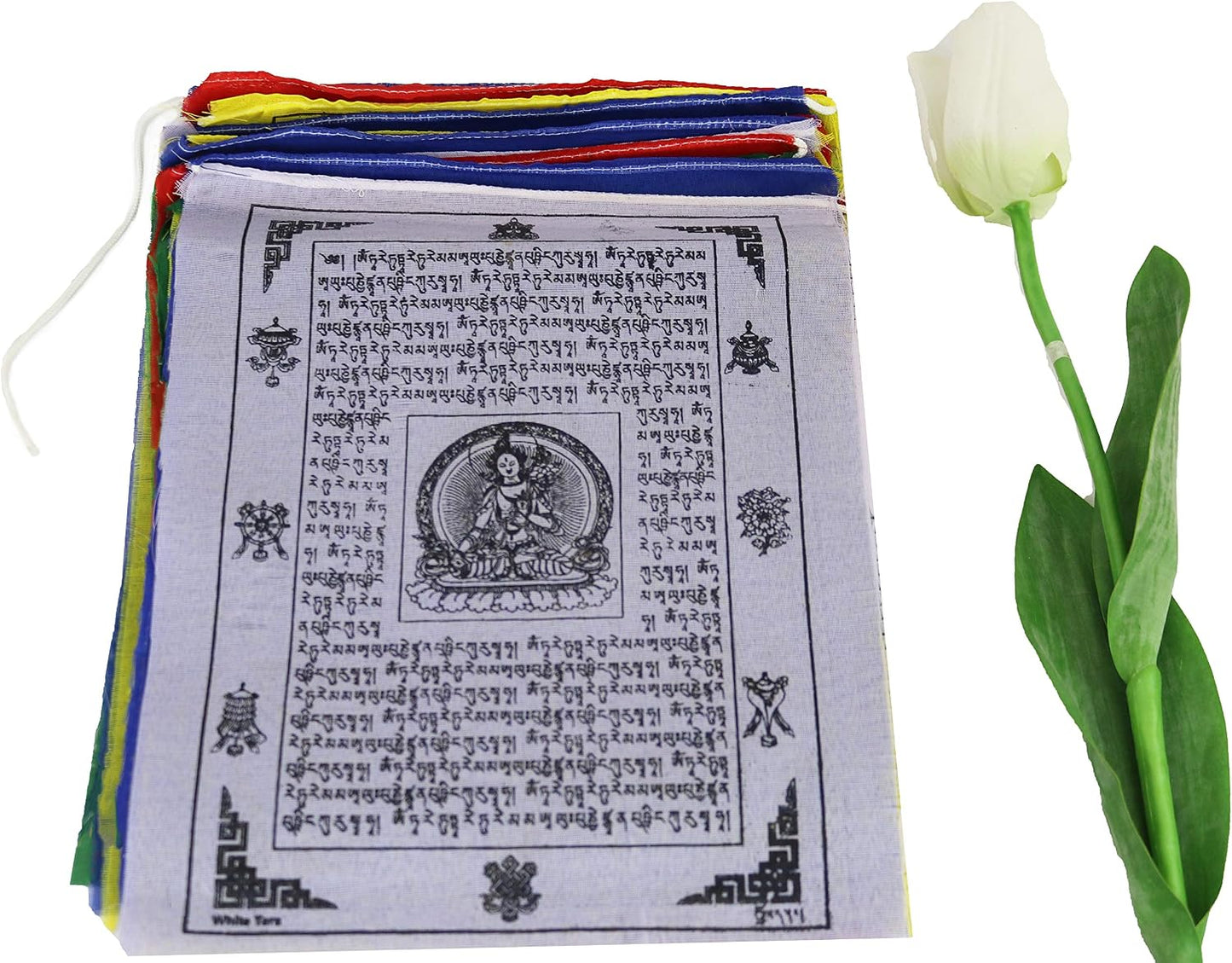 Banderas oración 10x11" 25 pzas diseño tradicional Nepal