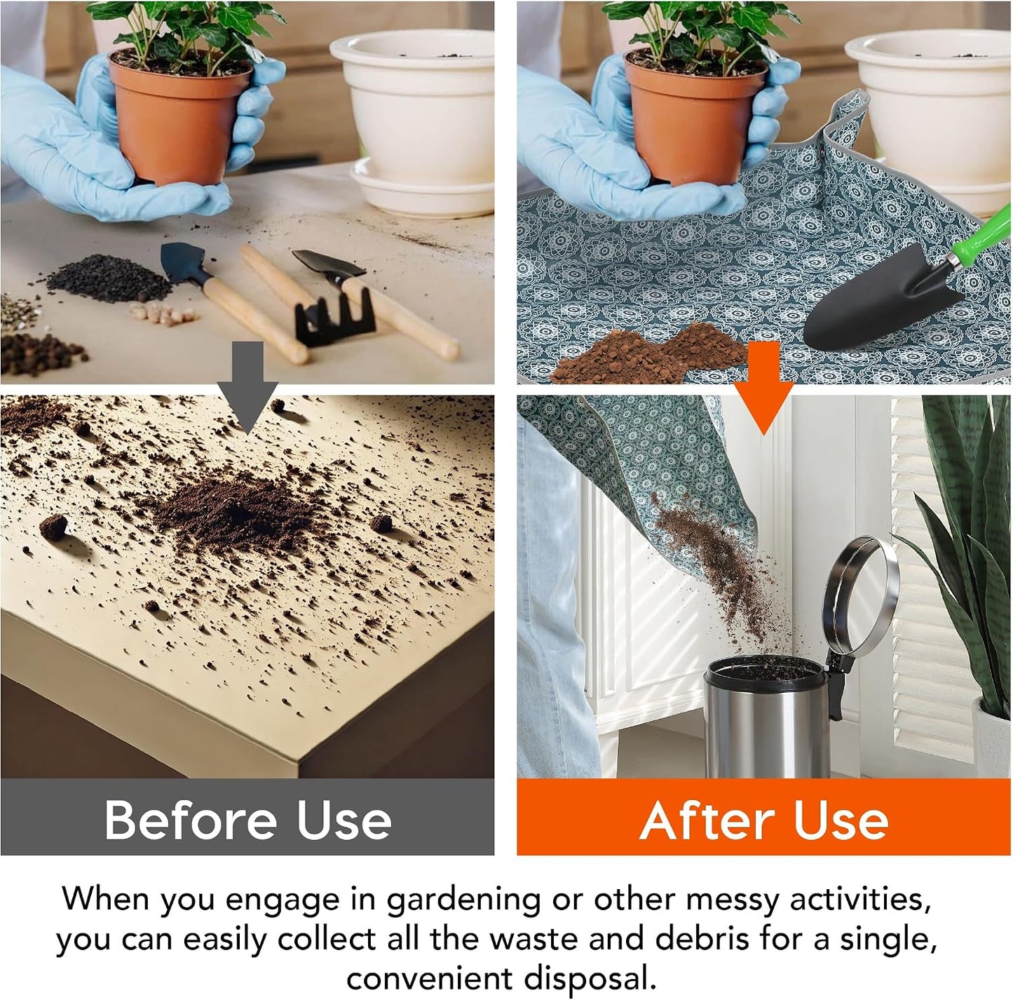 Tapete impermeable para trasplante suculentas y macetas