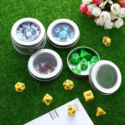 40 Latas Metal 2oz Redondas Vacías Tapa Transparente