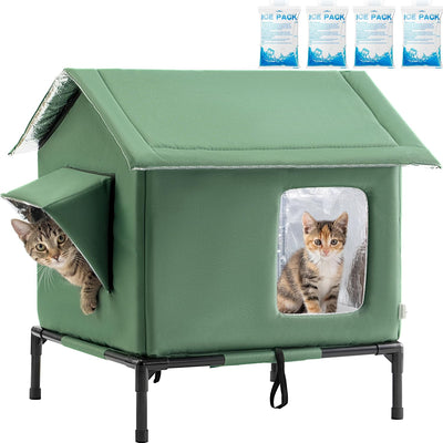 Casa para gatos al aire libre aislada 17.7x15.7x21.6pulg