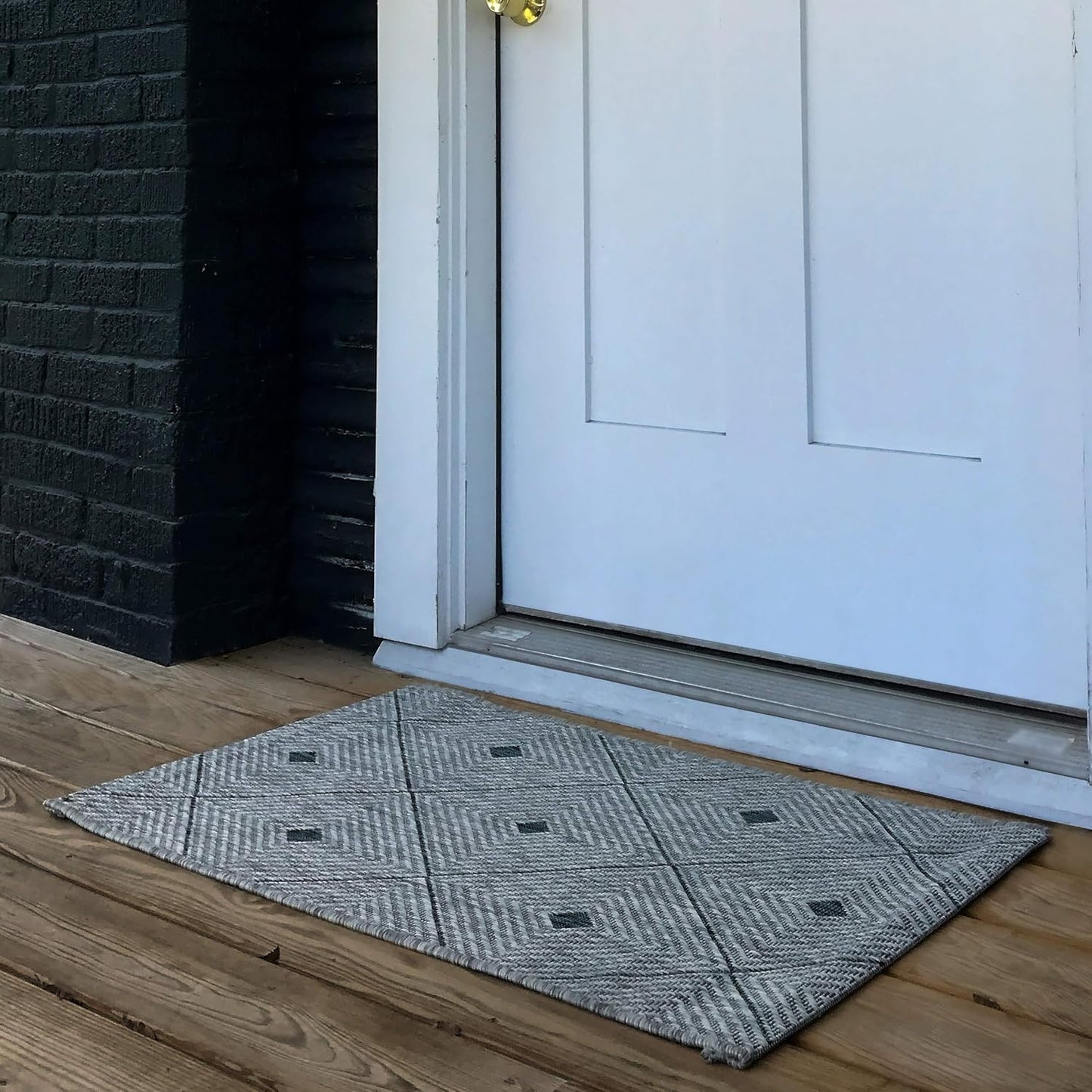 Alfombra geométrica moderna 2x3ft para hogar y exterior