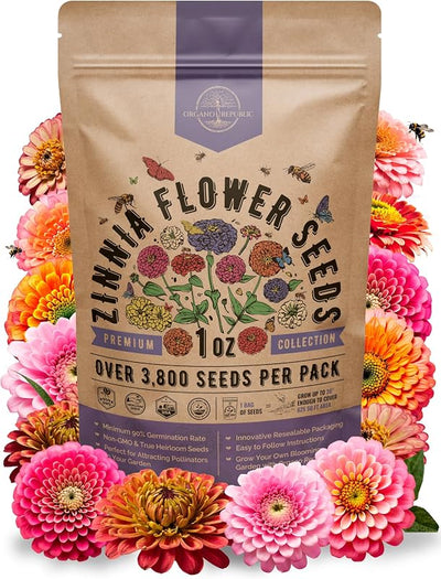 Paquete semillas zinnia 1oz 3800 semillas jardín