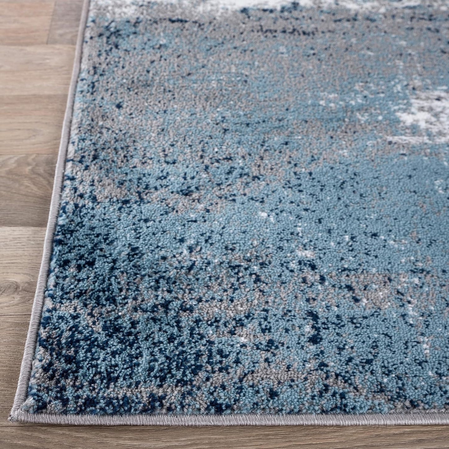 Alfombra abstracta azul envejecida moderna 2x3ft