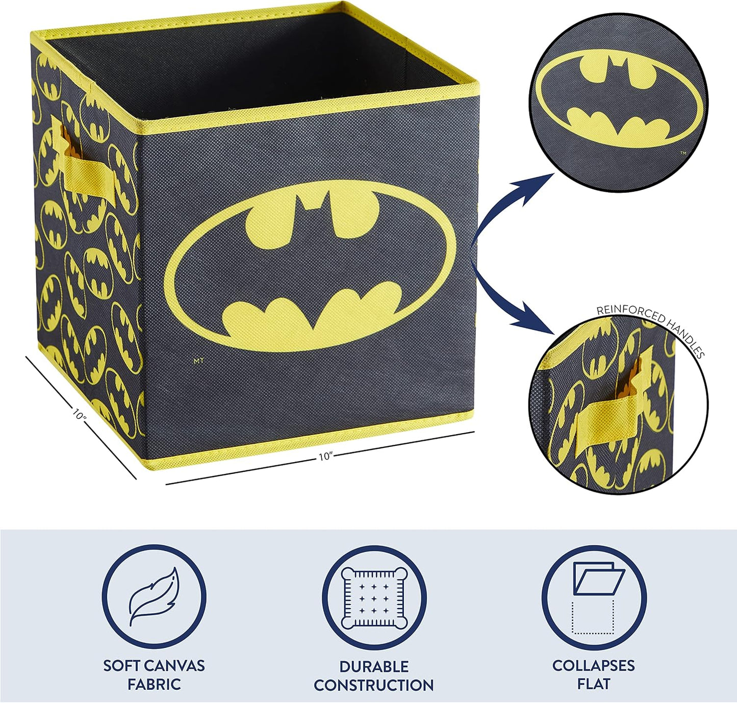 Cubos plegables Batman set 2 cajas tela niños