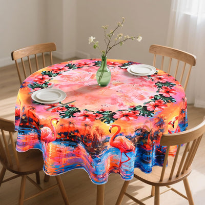 Mantel flamenco lavable mesa redonda cocina comedor 60pulg