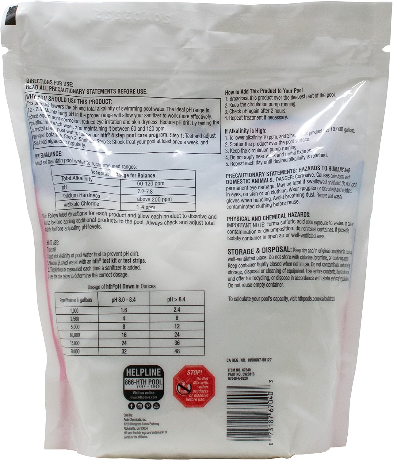 Balanceador pH Down para Piscina 5lbs
