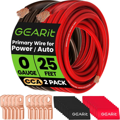 Cable batería automotriz CCA 25pies negro/rojo 10 terminales