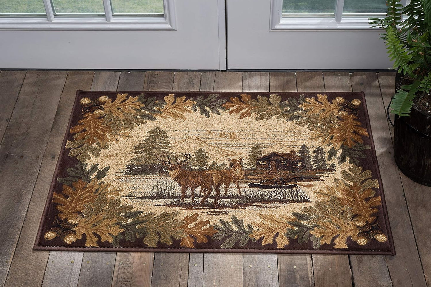 Alfombra dispersa marrón roble 2x3" entrada dormitorio