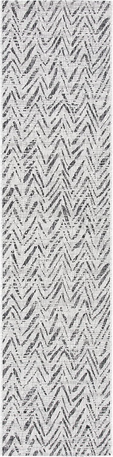 Alfombra pasillo Courtyard 2.3x8ft gris y negro lavable