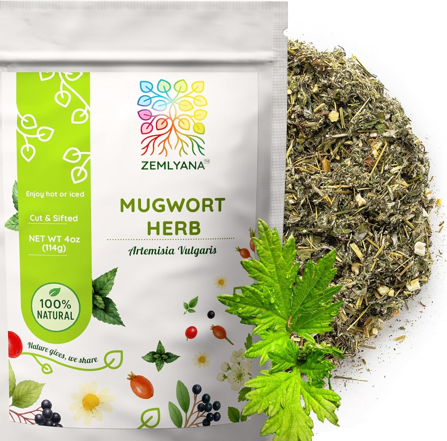 Té de hierbas artemisa hojas secas 4oz