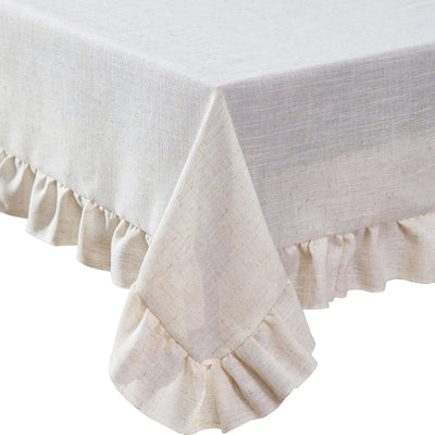 Mantel lujo con volantes lino 60x84pulg color gris pardo