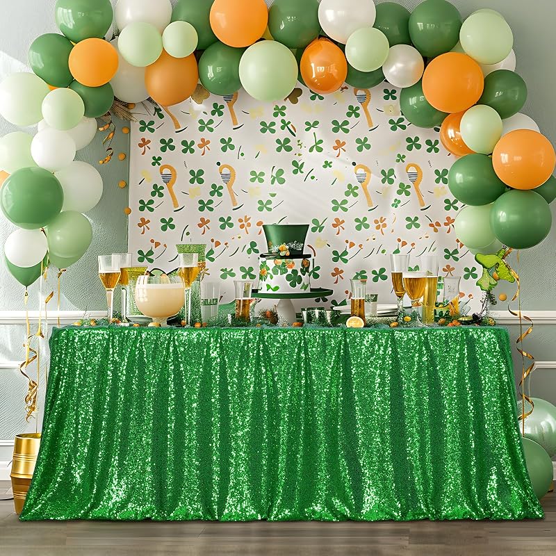 Mantel rectangular lentejuelas verde 50x80pulg decoración fiestas