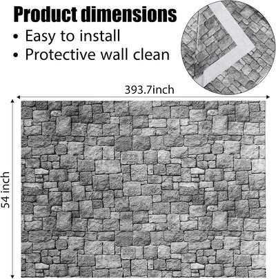 Cortinas papel tapiz ladrillo 4.5x33pies 2hojas decoración hogar