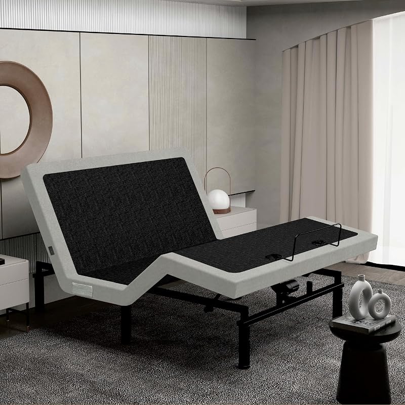 Base cama ajustable con masaje dual USB luz control remoto