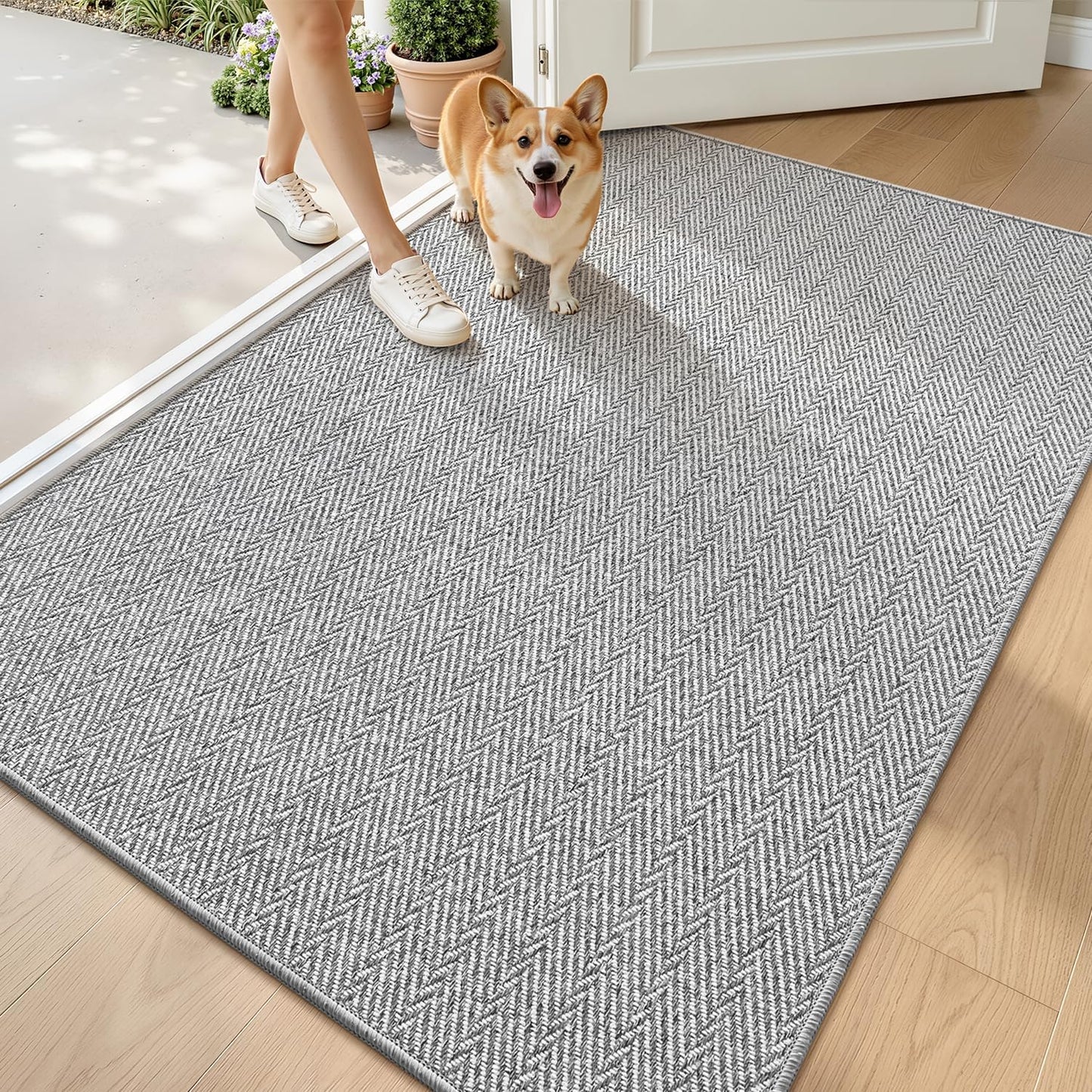 Tapete antiderrap para puerta interior 48x72" gris